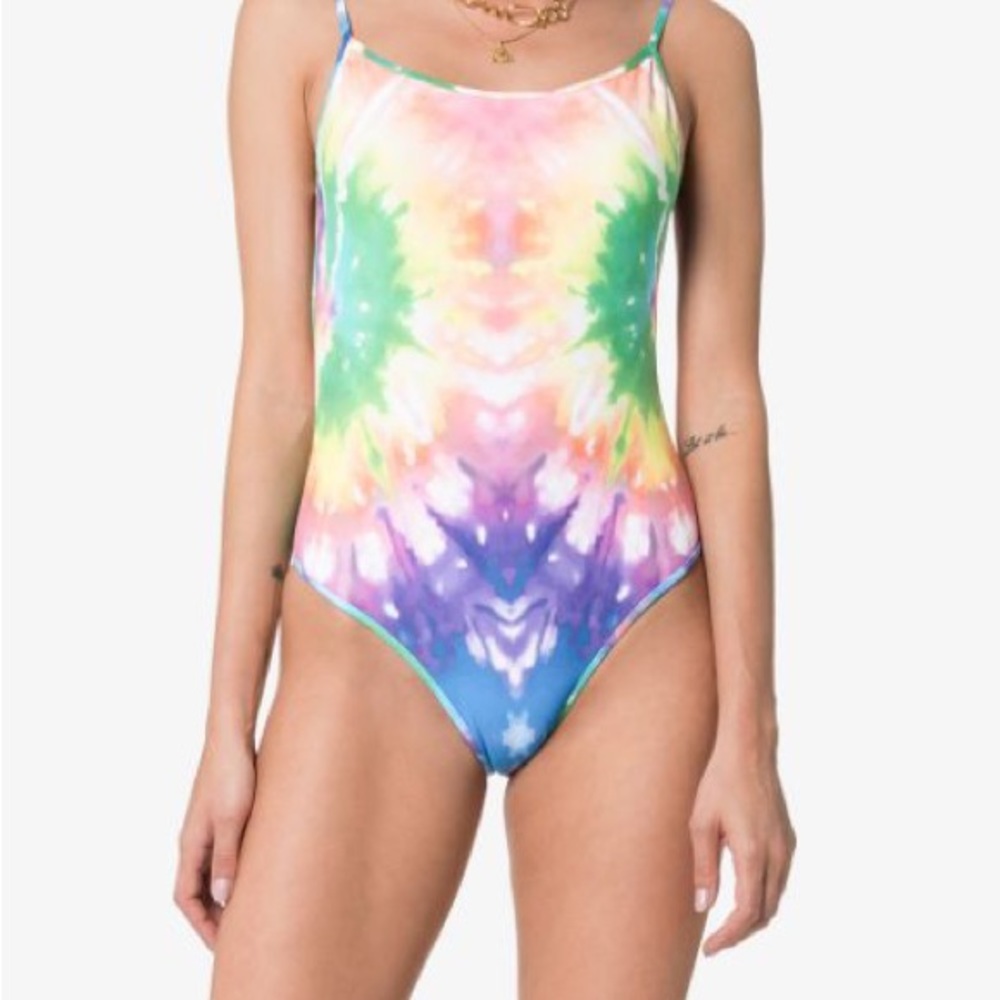 ACK TIE DYE ONE PIECE TOP SIZE SMALL SWIMSUIT RAINBOW BODYSUIT